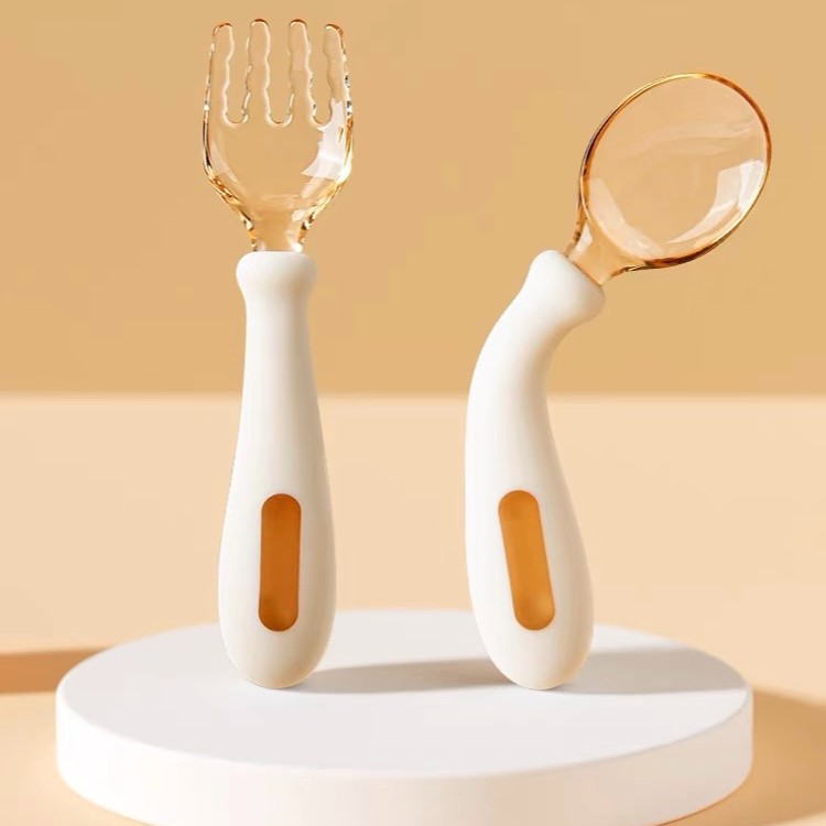 【赵赵家】婴幼儿叉勺弯曲宝宝勺子辅食神器幼儿餐具（新疆包邮）