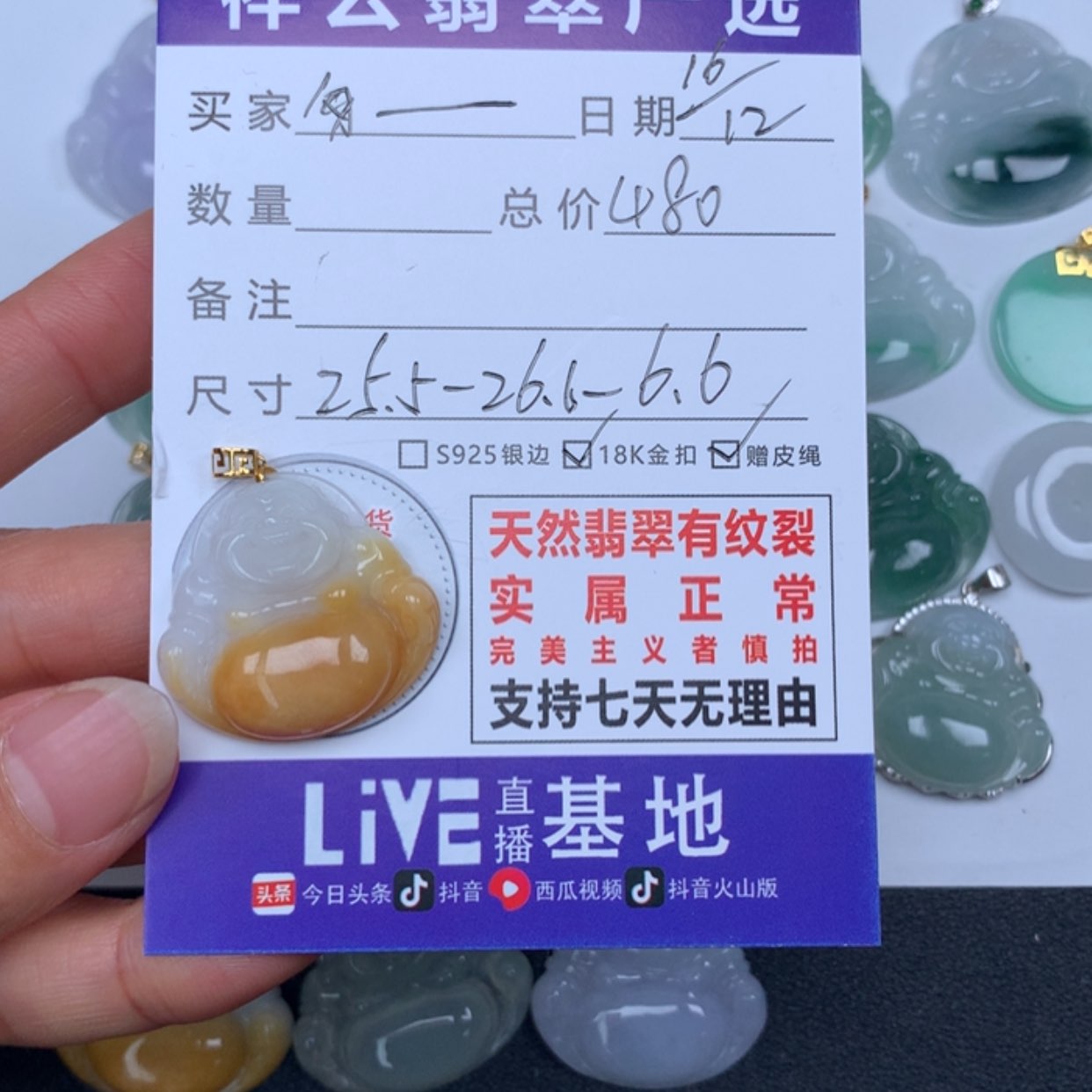 【闪购商品】翡翠颈饰未镶嵌匆*