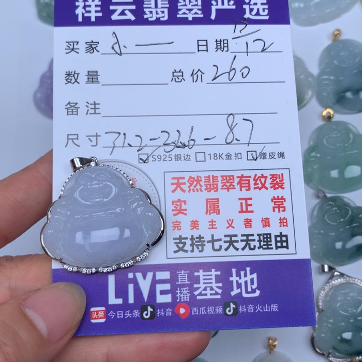 【闪购商品】翡翠颈饰未镶嵌小****8