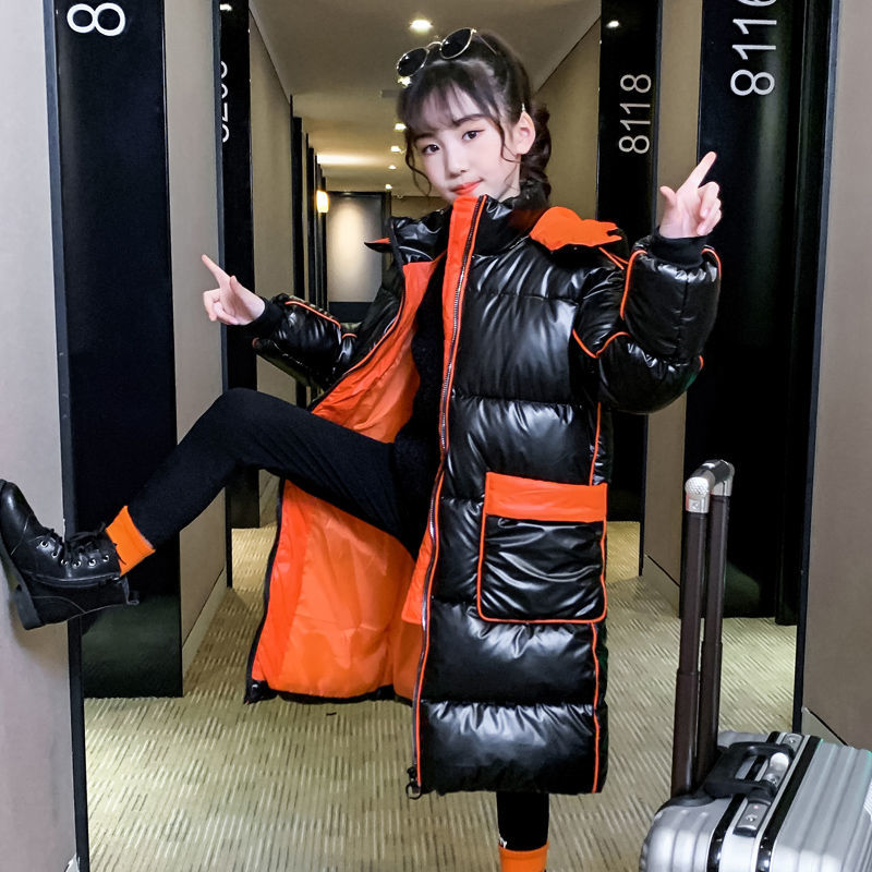 女童棉衣冬装中大童新款韩版时髦棉袄外套洋气儿童中长款棉服