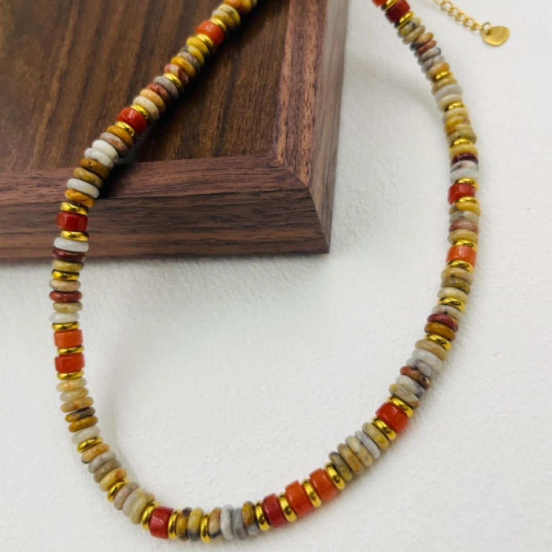 钛钢项链 CoCo【落日飞盘】渐变小众设计时尚潮流气质百搭项链