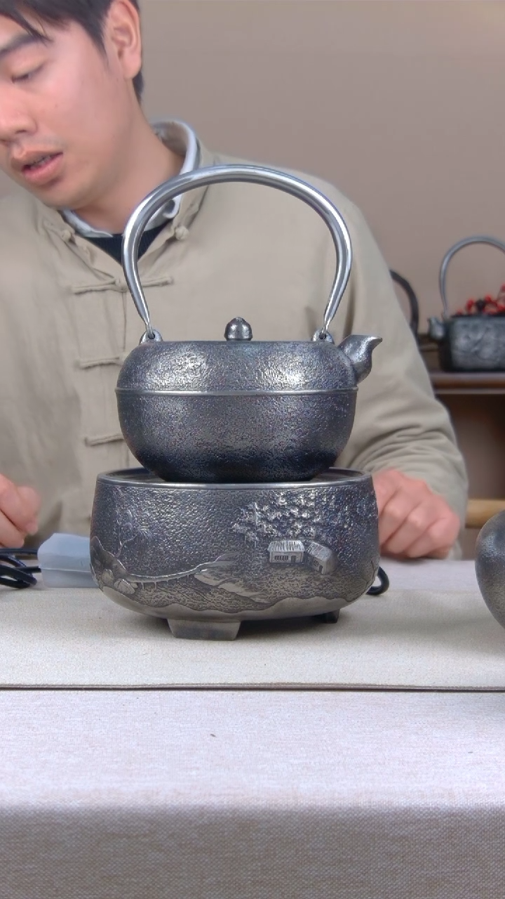 【闪购商品】瓷*柚子砂铁壶+砂铁电陶炉