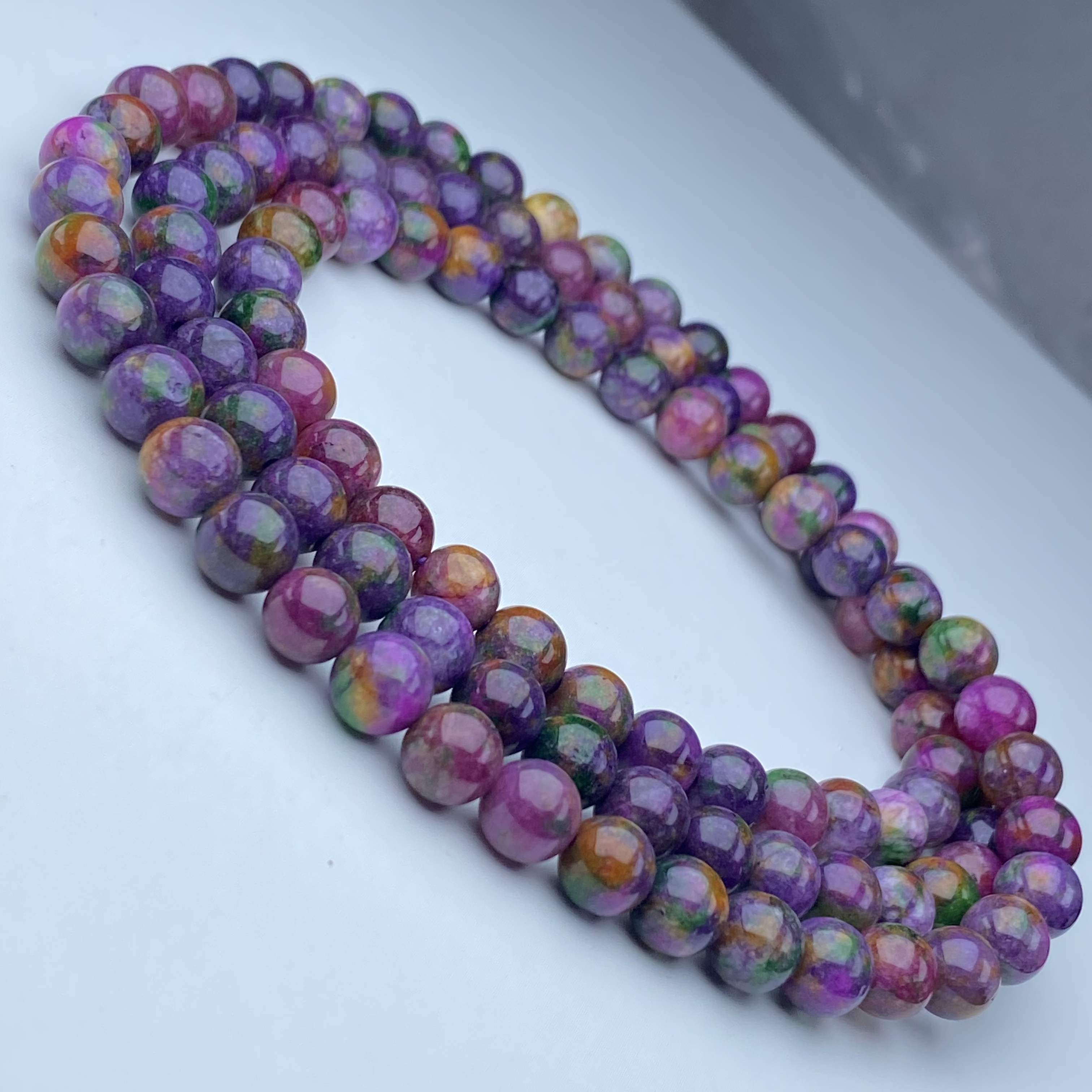 386号精品泥地彩花苏108颗8mm手链多样性发一件时尚