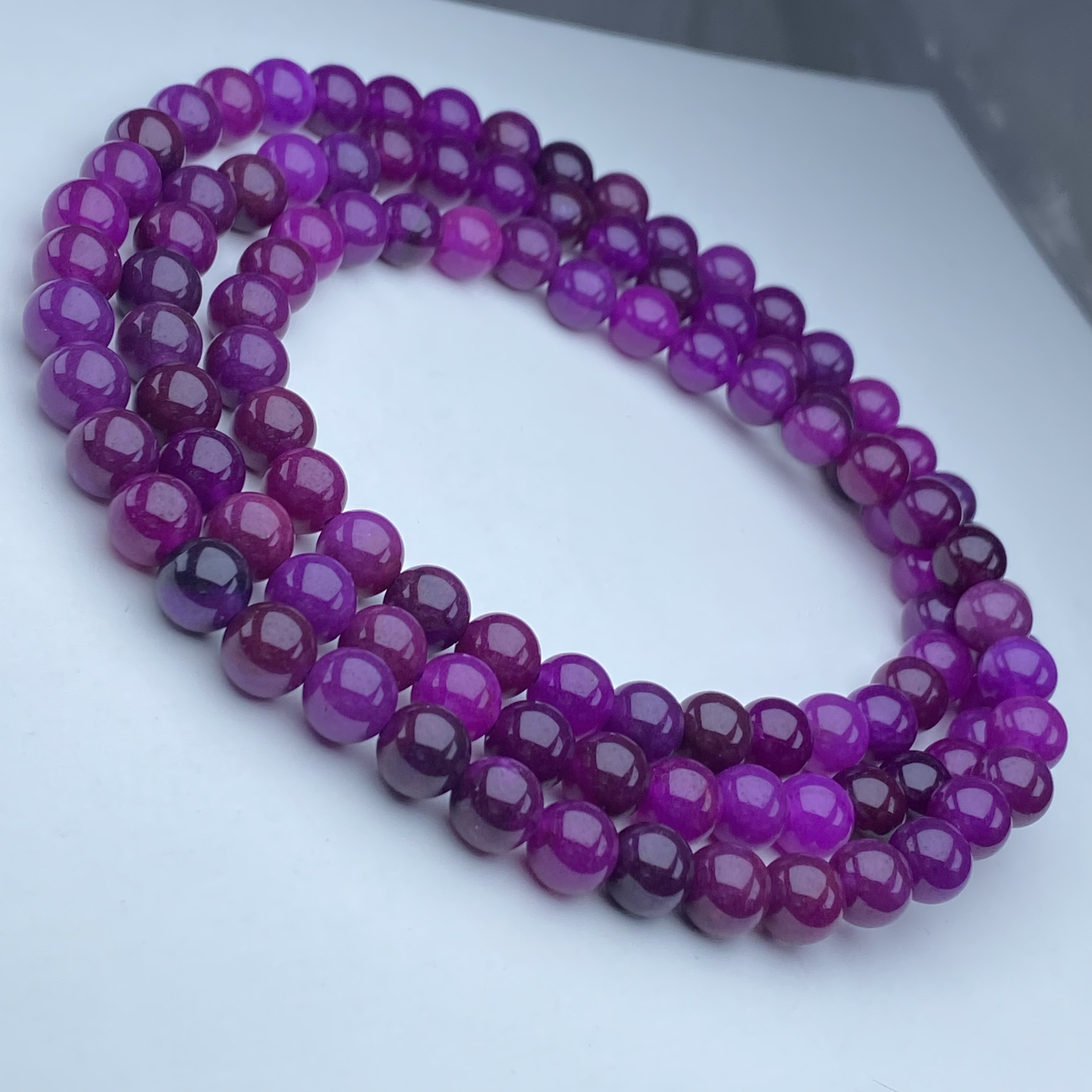 298号精品丝绒紫苏手链108颗8mm多样性发一件