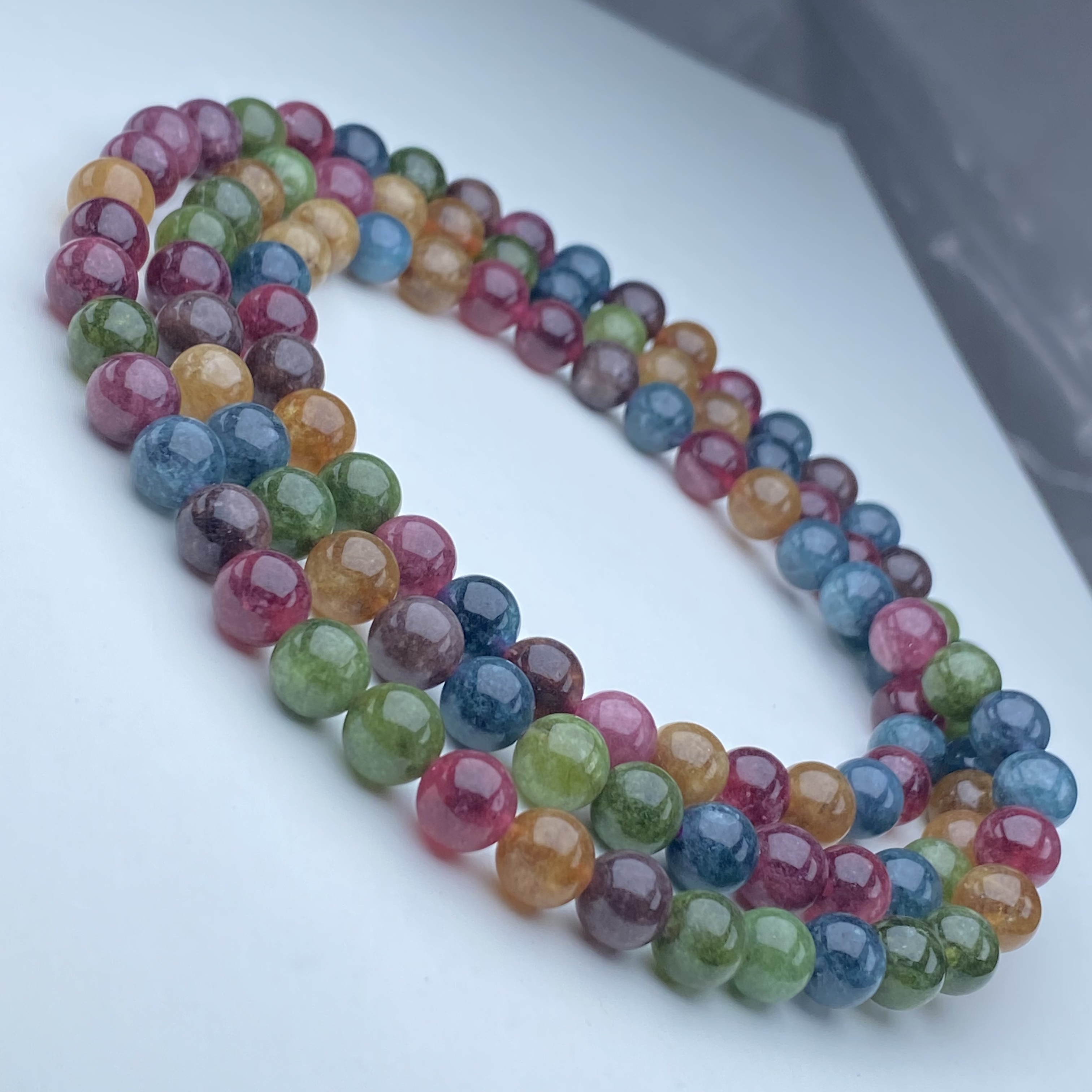 418号精品高货彩虹碧手串108颗8mm手链多样性发一件