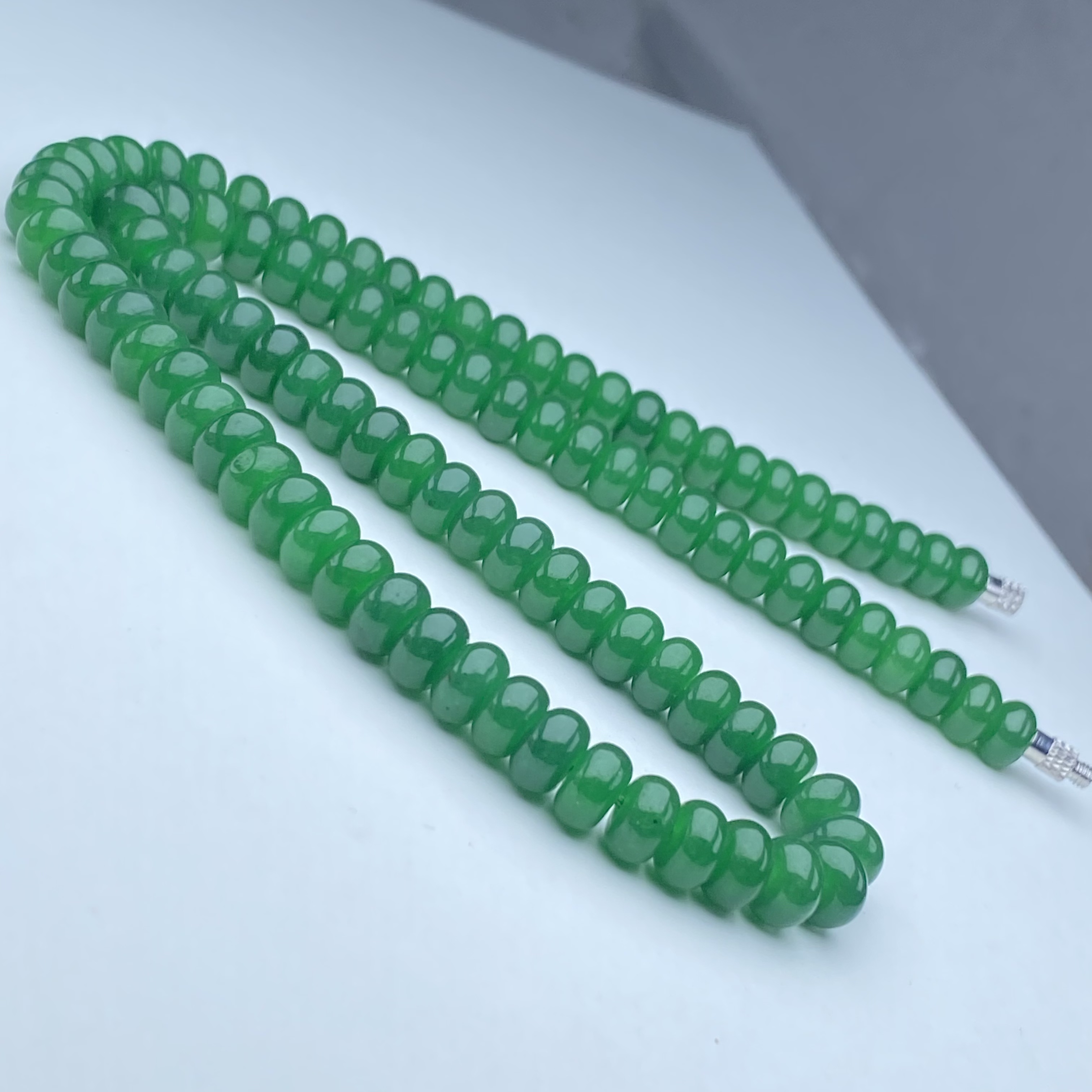 367号精品辣绿算盘珠项链8mm多样性发一件