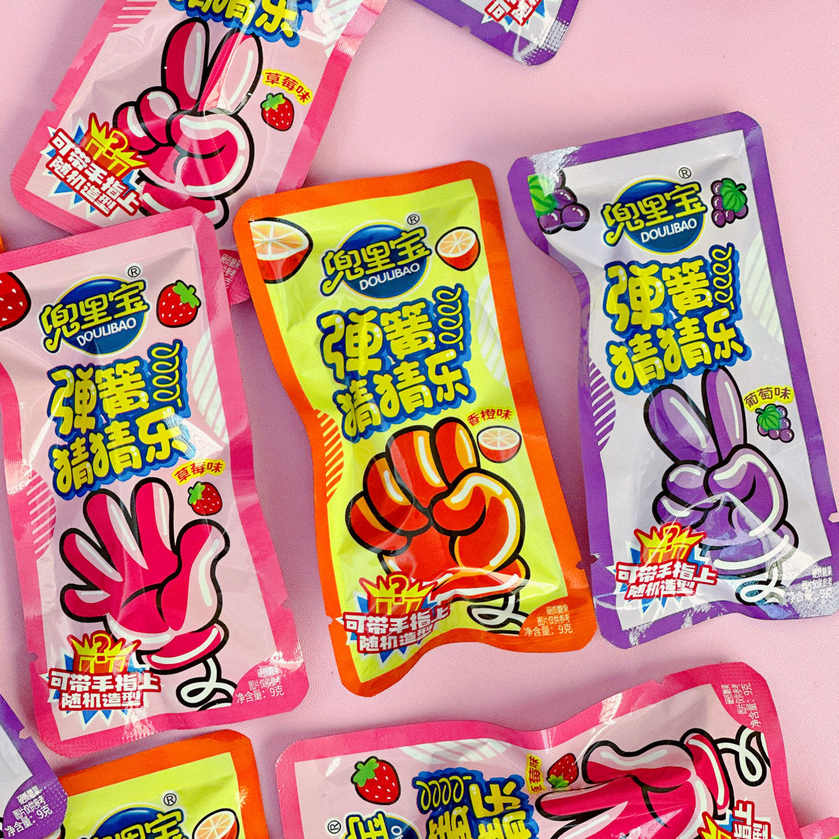 弹簧猜猜乐棒棒糖儿童手指玩具糖果童年水果棒小零食盒装批发食品