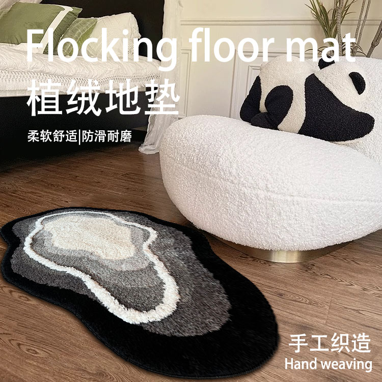 轻奢飘窗簇绒针织地毯柔软防滑好打理家用书房衣帽间隔凉地垫