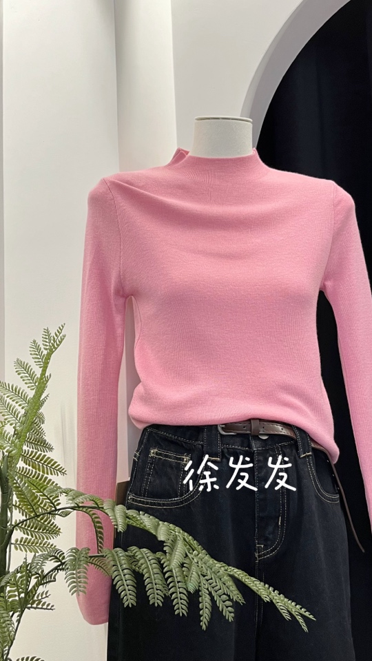 徐发发定制半高领打底针织毛衣