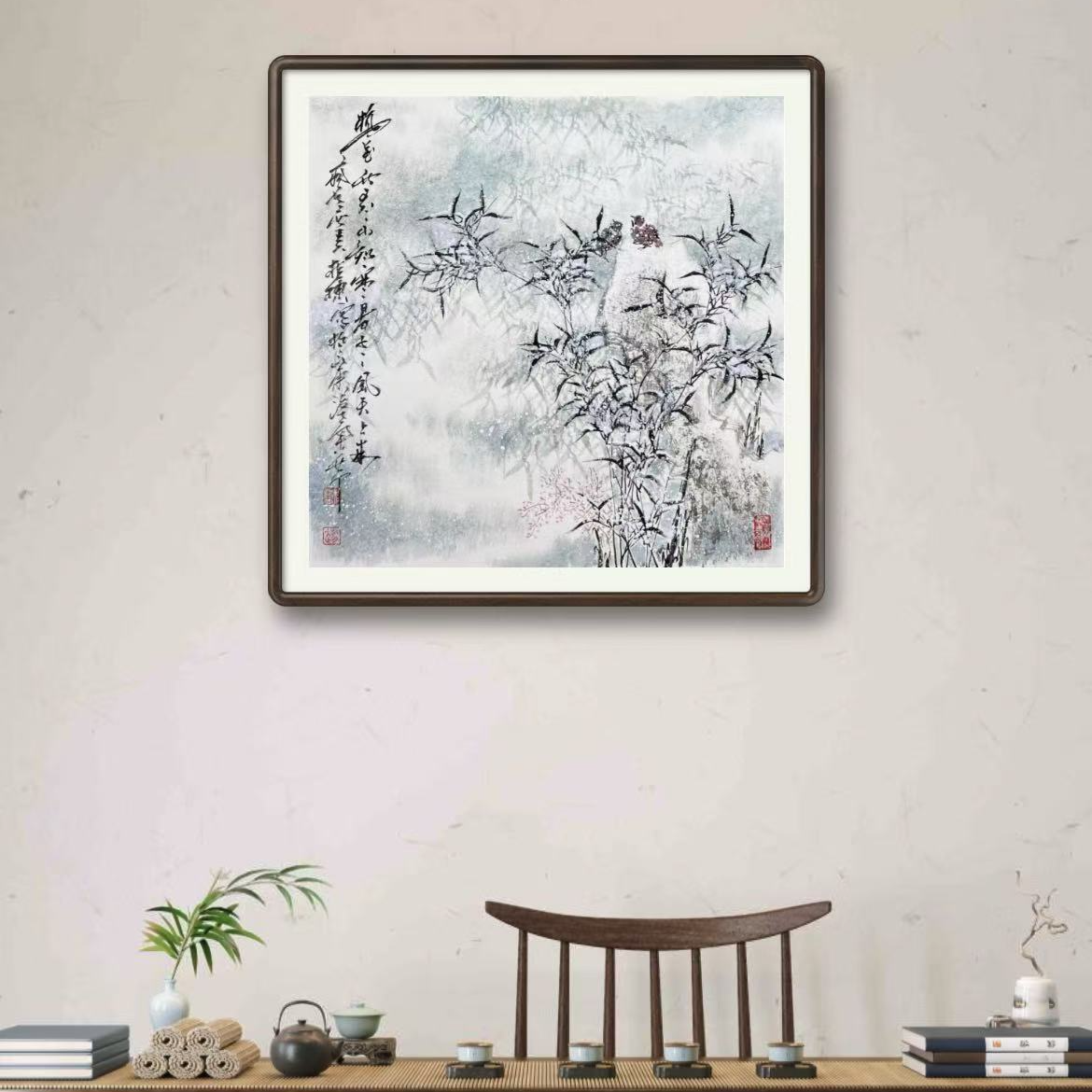 手写手绘作品 雪竹图