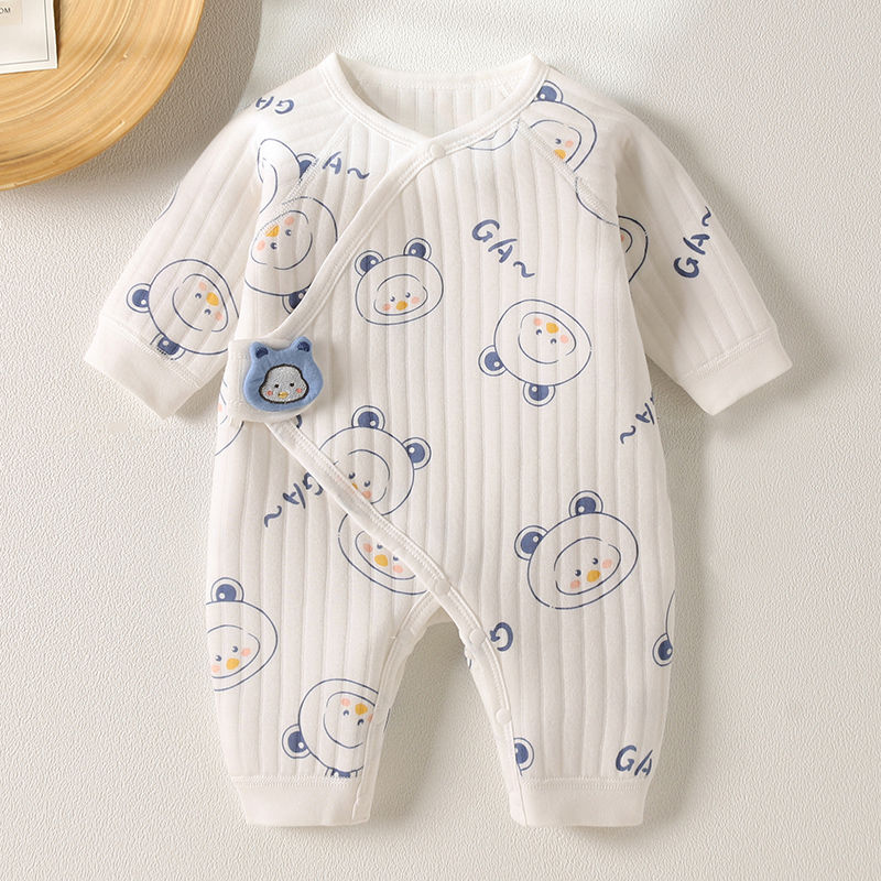 新生儿衣服保暖蝴蝶衣纯棉婴儿连体衣春秋冬男女宝宝哈衣长袖爬服