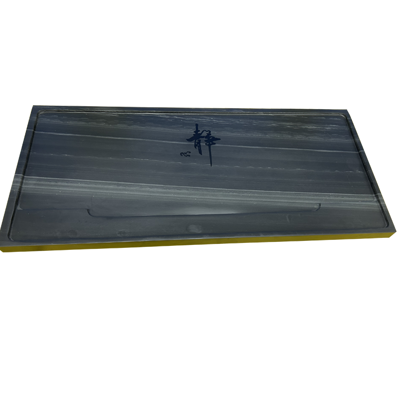 天然石茶盘家用办公室皇庭玉整块石头简约茶盘排水茶盘可定制内嵌