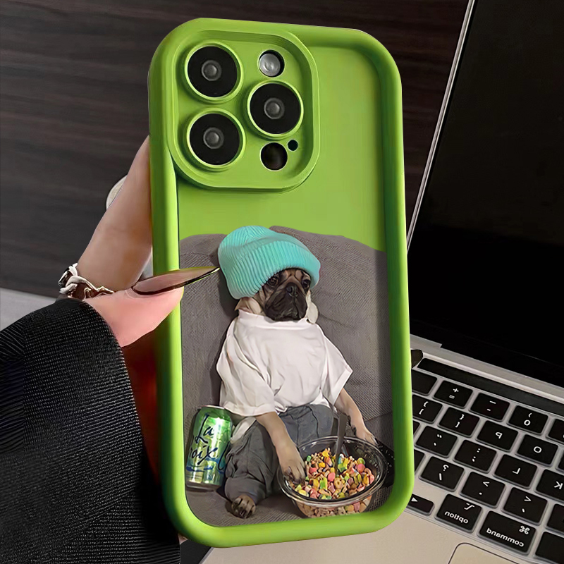 可爱狗狗苹果手机壳iphone15潮牌14/13少女xr硅胶12全包x防摔软壳