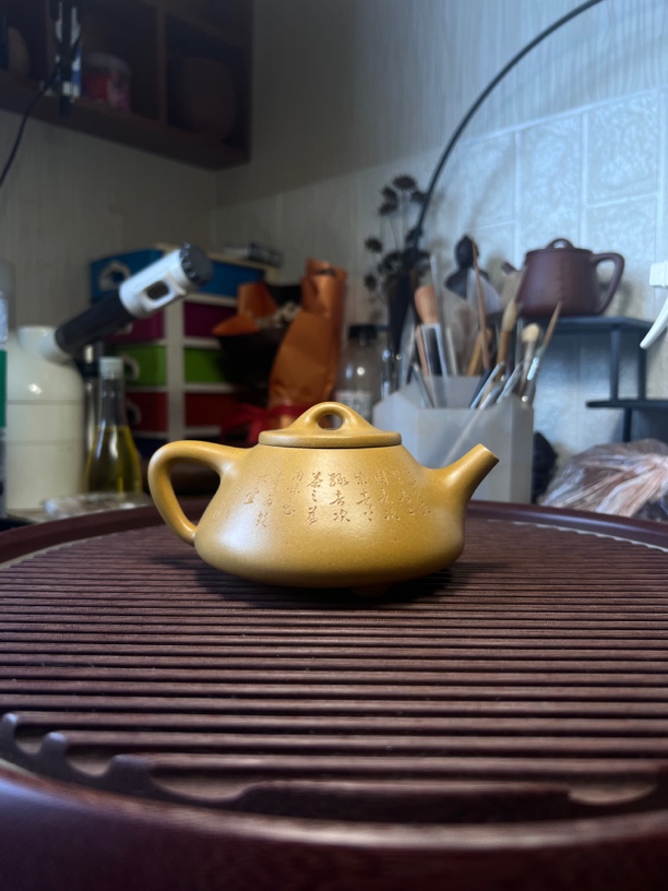 子冶石瓢，原矿黄金段，容量280cc,精工半手