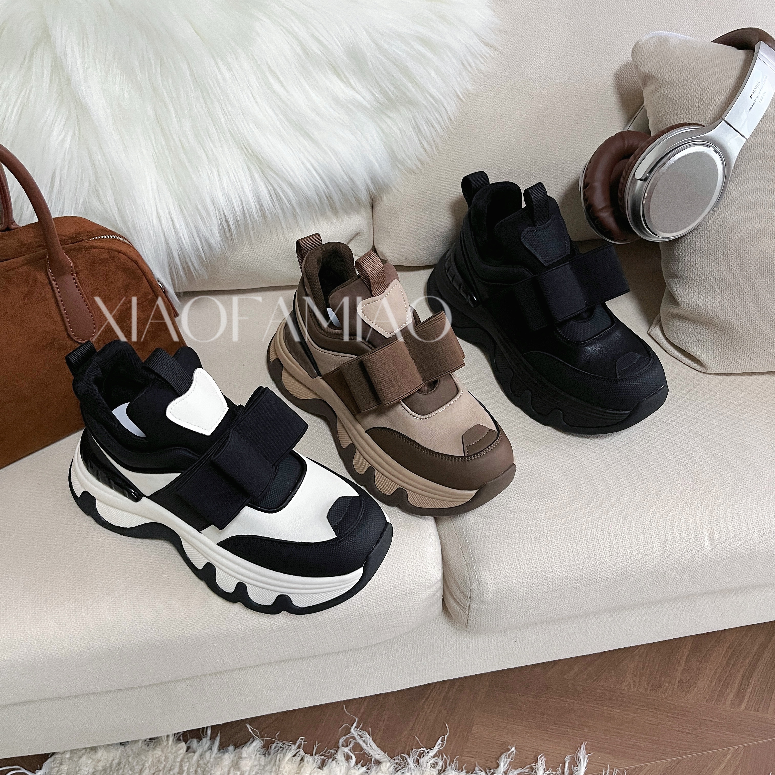 小发喵小丸子拼色基础百搭休闲ins四季款时尚休闲鞋