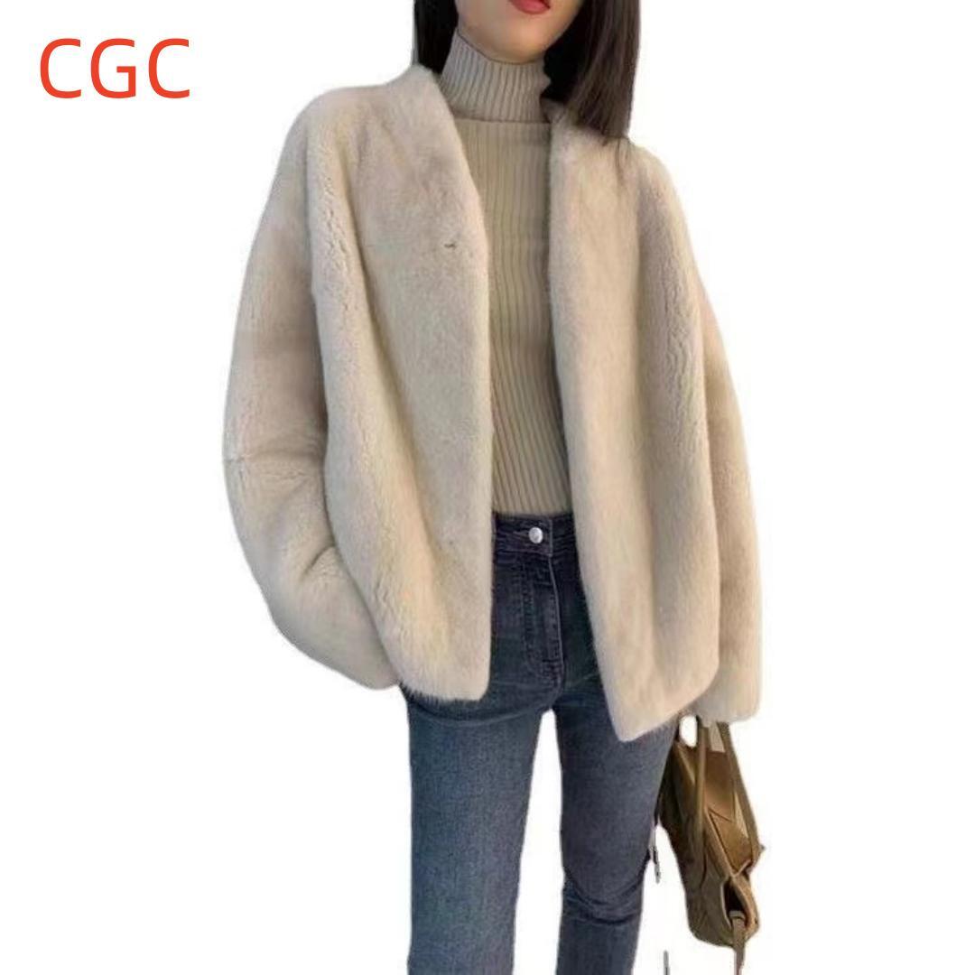 【CGC正品】设计师款宽松休闲时尚开衫上衣时尚韩潮流百搭毛呢外套