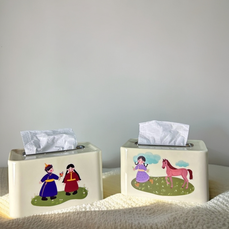 阿日奈好物 . 原创民族元素纸巾盒轻奢简约高颜值创意抽纸盒