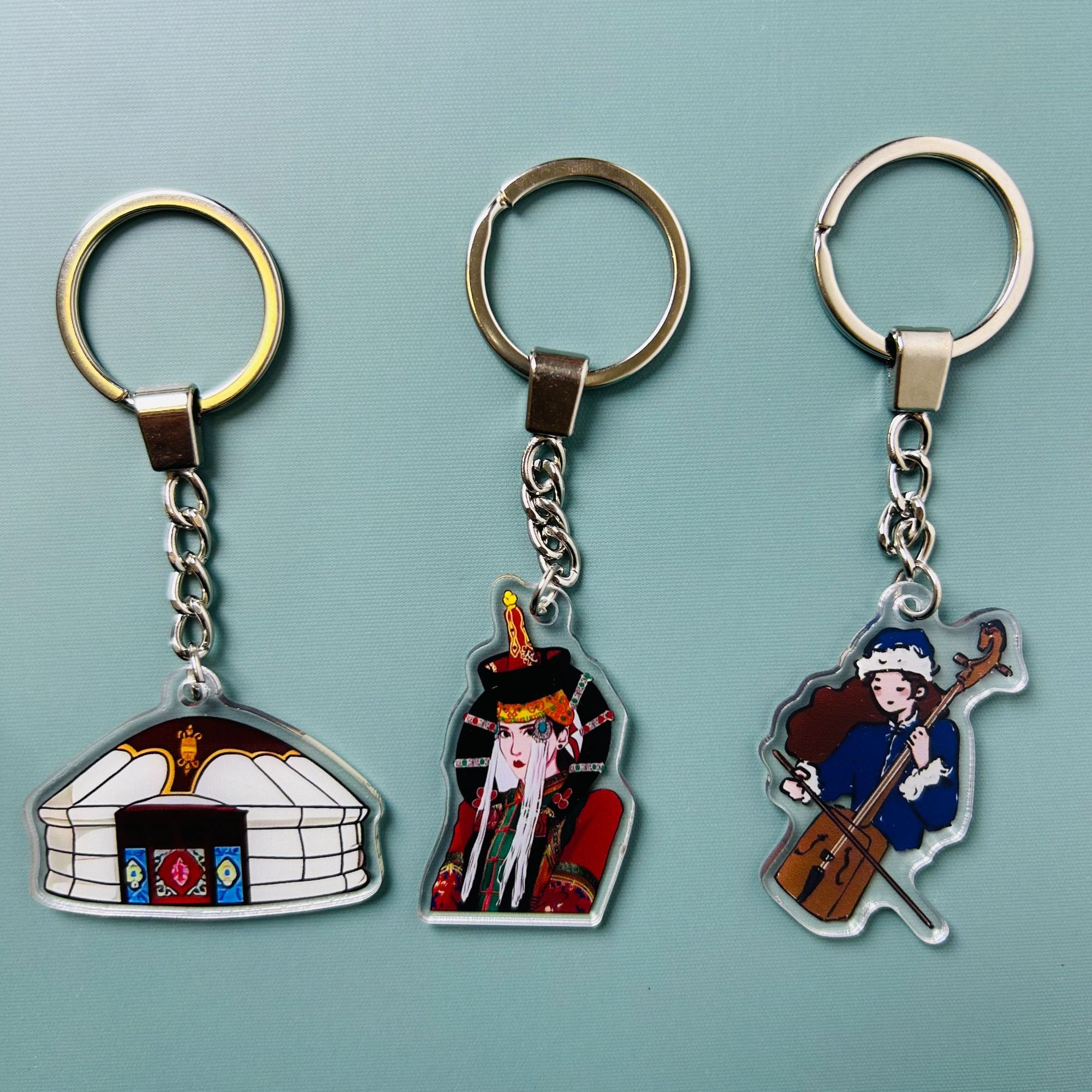 阿日奈好物 . 民族风亚克力材质钥匙链（拍一发三）
