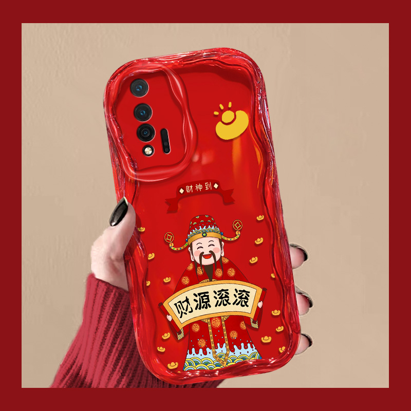 华为 nova6 5G/nova6SE手机壳奶油新年红防摔全包超薄财神爷网红
