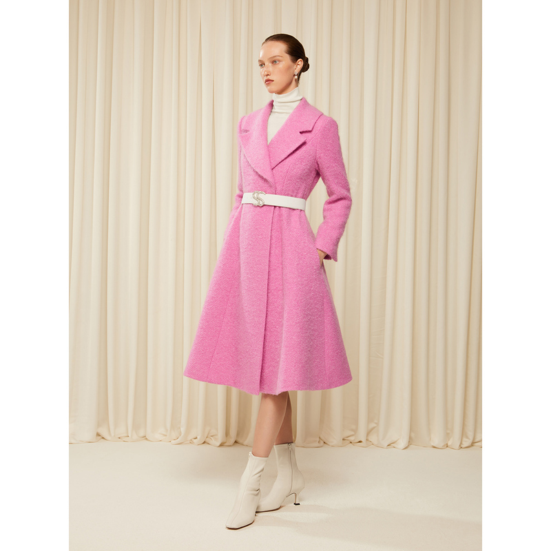 Song of Song/歌中歌气质时尚复古收腰中长款毛呢外套5C33580230