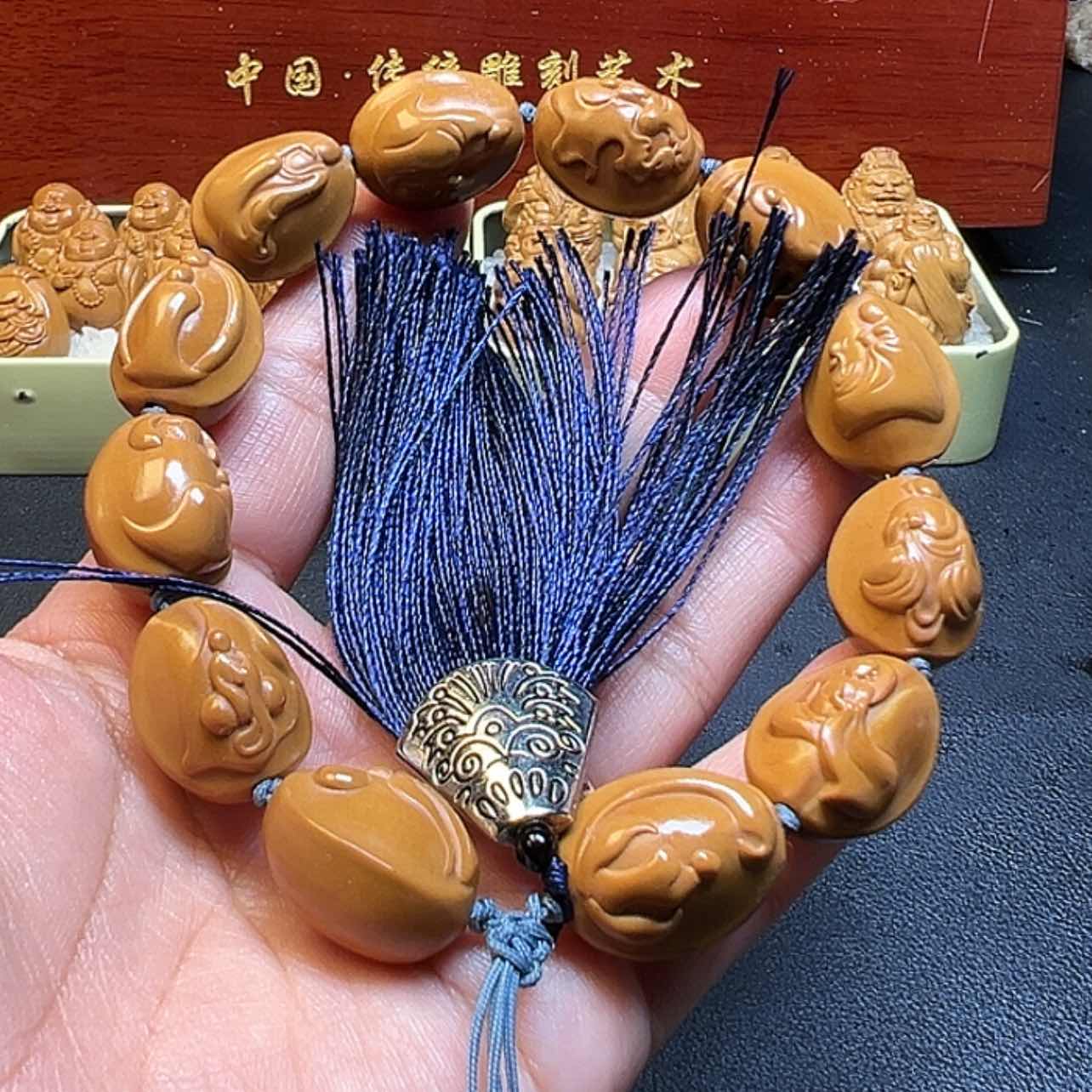 【闪购商品】橄榄核核雕无相佛流苏