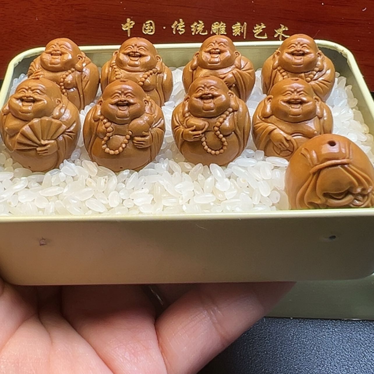 【闪购商品】橄榄核核雕@**石2.0光背弥勒