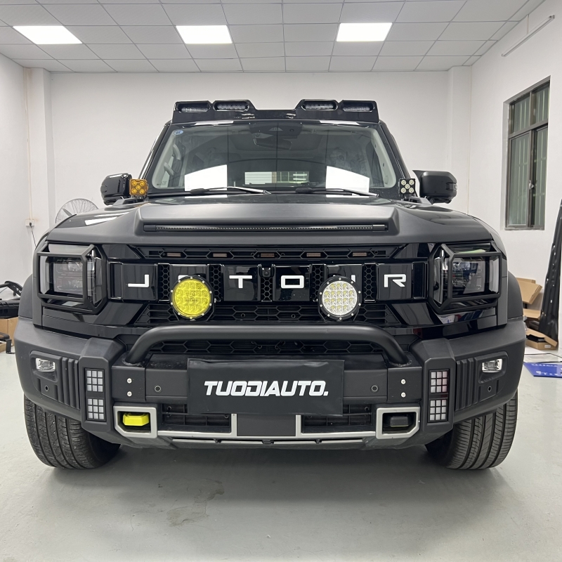 适用捷途旅行者大灯框山海T2机甲大灯罩尾灯外观5座7座改装饰配件