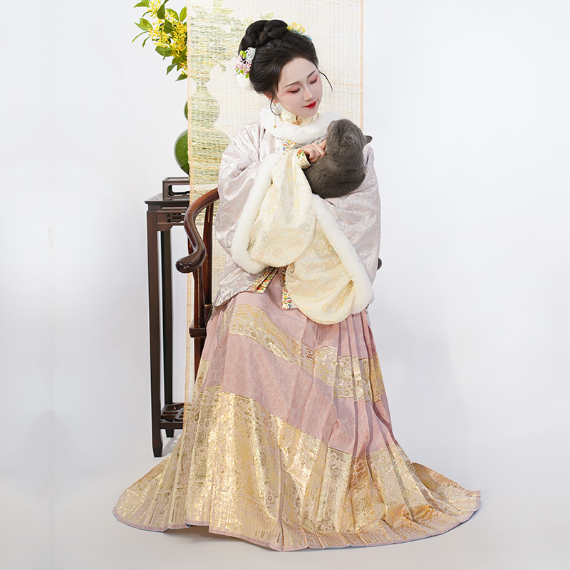 檀绾龙年新品钱串子-天禄貔貅织金缎面明制马面裙平价通勤女汉服