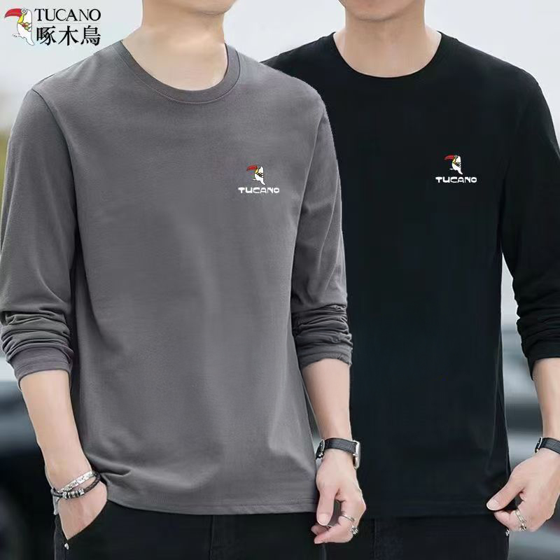 TUCANO/啄木鳥男士纯棉长袖T桖百搭T恤衫男士休闲透气衣服打底衫