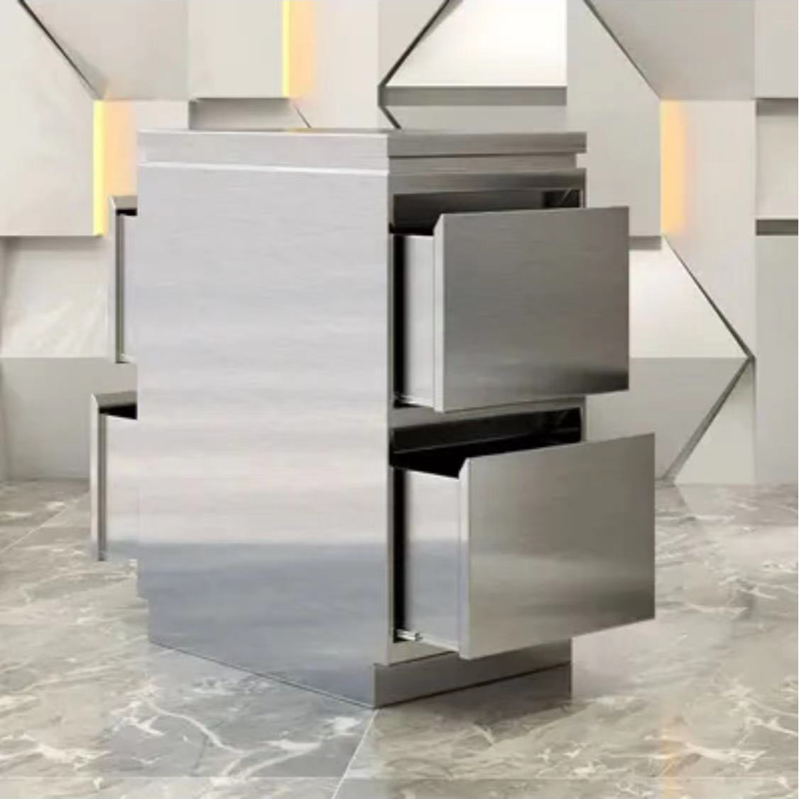 不锈钢美发工具柜子发廊专用工具台收纳储物柜带抽屉理发店工具柜