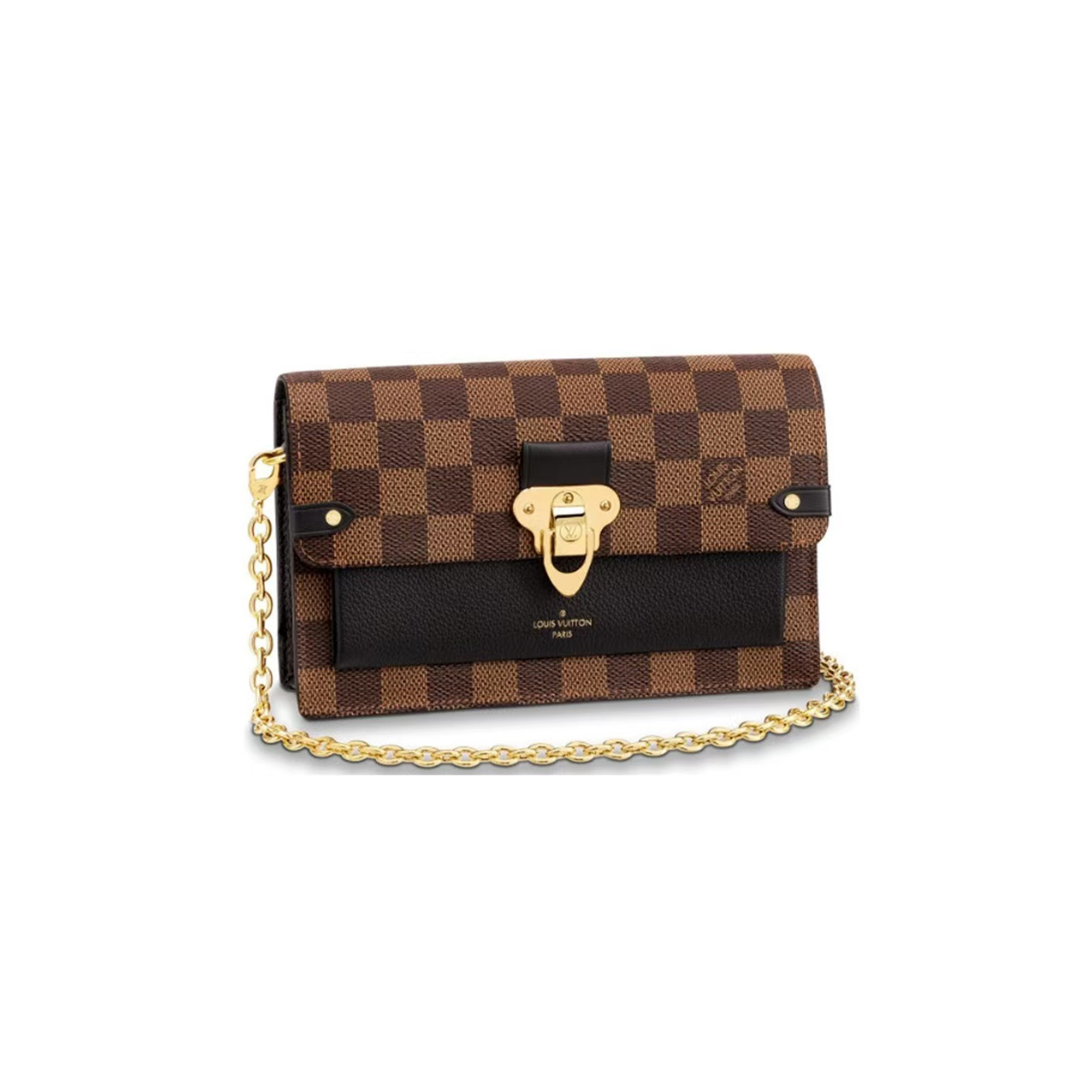99新 LouisVuitton/路易威登 壹所奢品/lv老花棋盘格链条邮差包