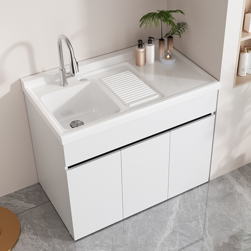 实用洗衣柜落地蜂窝铝整板柜体一体阳台洗衣柜一体盆