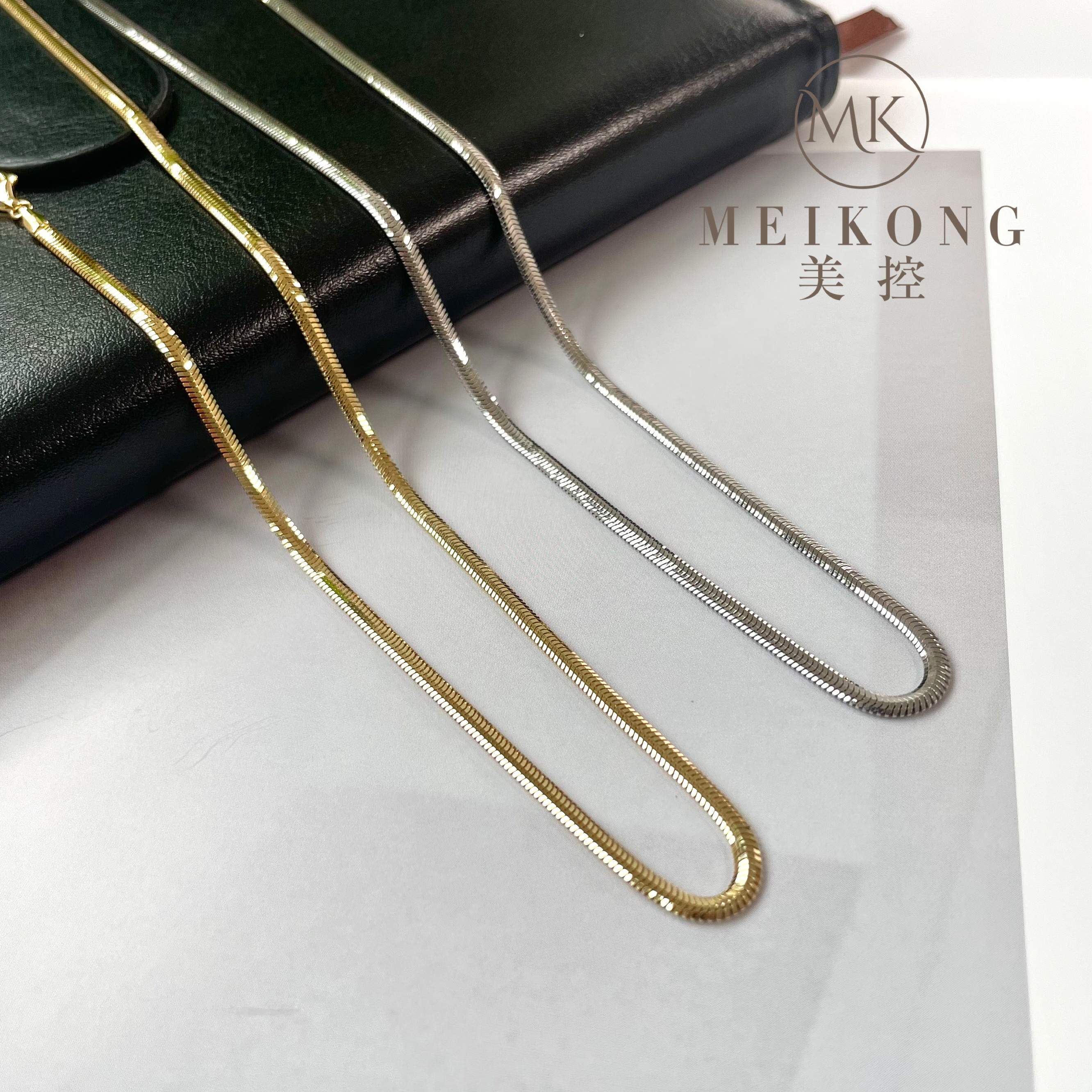 【美控MK】18K蛇骨链2.5mm宽/意大利浅金色多退少补多样性发其一