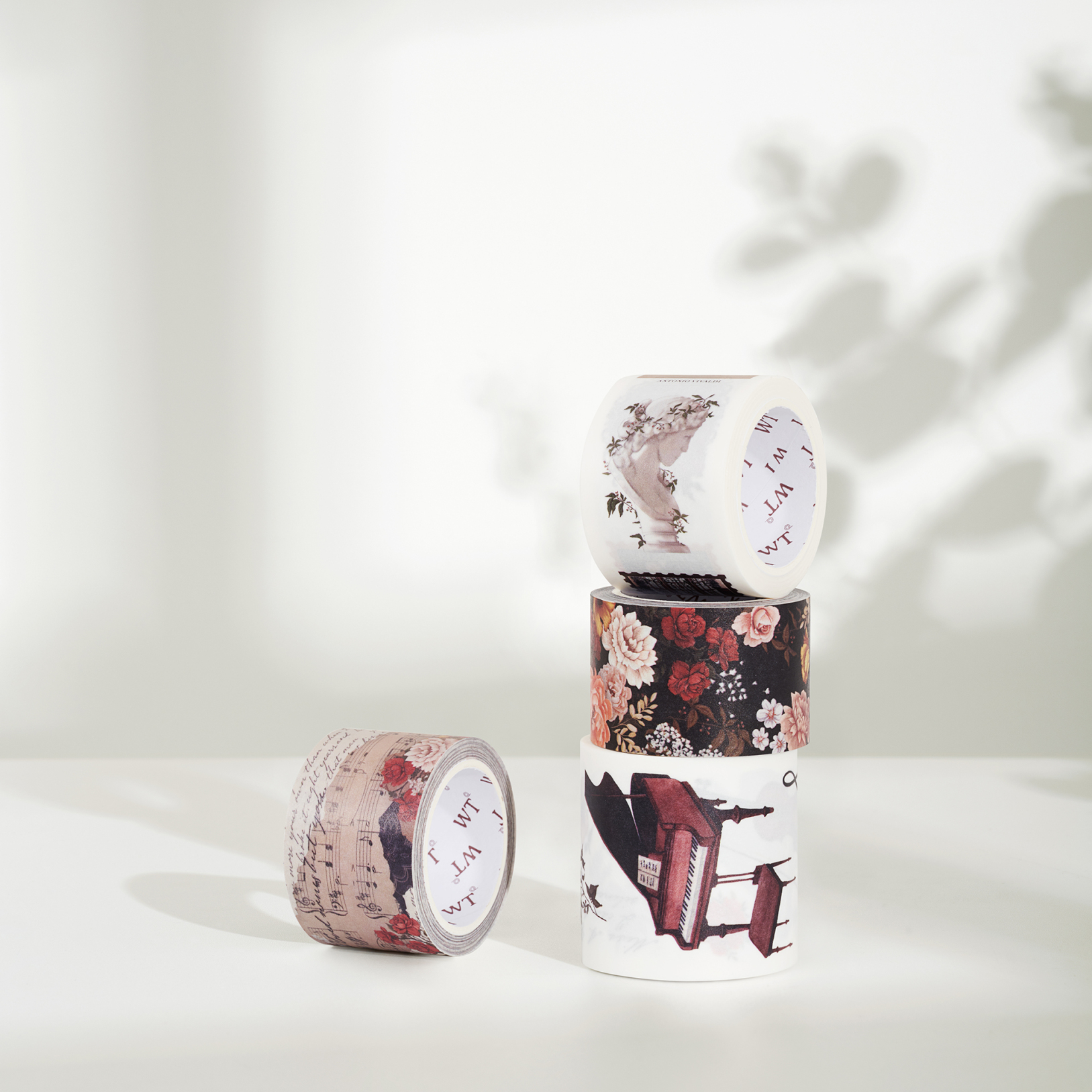 加拿大WT品牌原创花的华尔兹和纸胶带模切邮票胶带可撕装饰贴纸