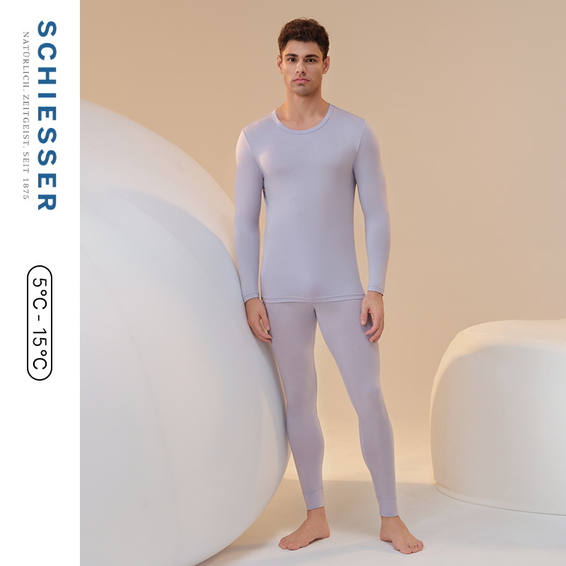 SCHIESSER舒雅秋冬新品男士3A抗菌抑菌防螨肌底衣保暖内衣套装