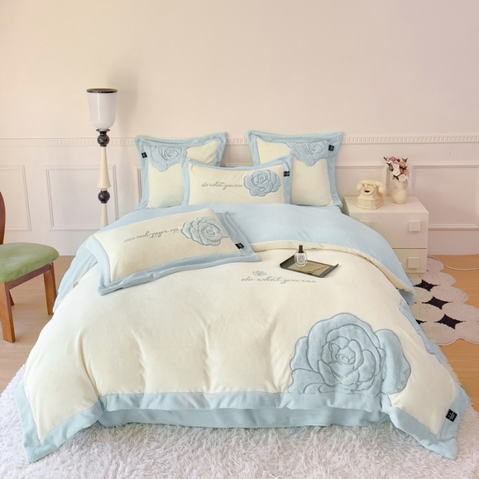 艳子家-安妮-四件套 -软糯提花加厚-慕斯奢品绒