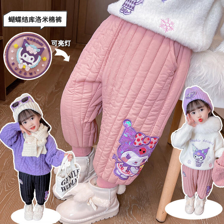 女童棉裤冬季加厚小童北方一条过冬儿童加绒裤子冬款宝宝冬装外穿