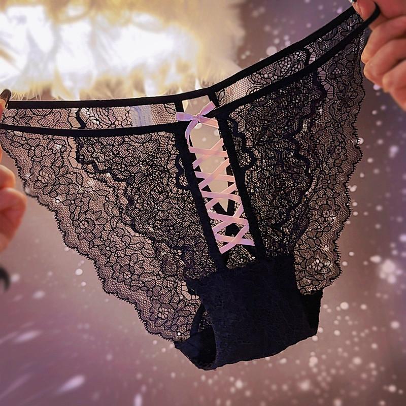 心动邂逅bull细带诱惑女士内裤时尚薄款性感火辣无痕禁欲系镂空