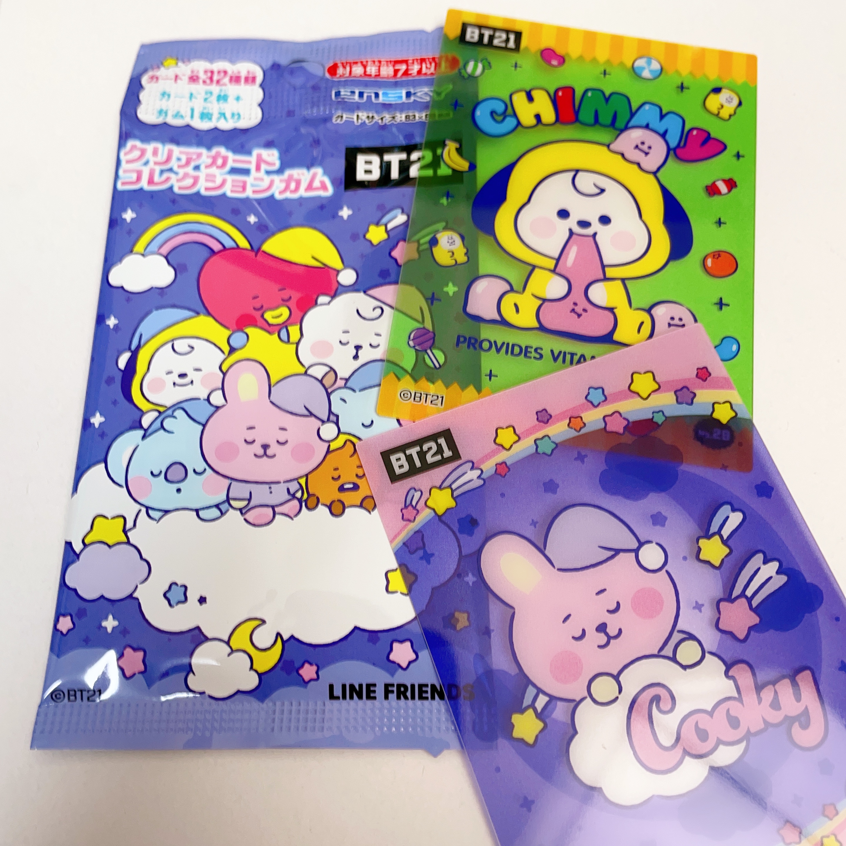 一单两包 BT21可爱吉祥物 透明卡 卡牌