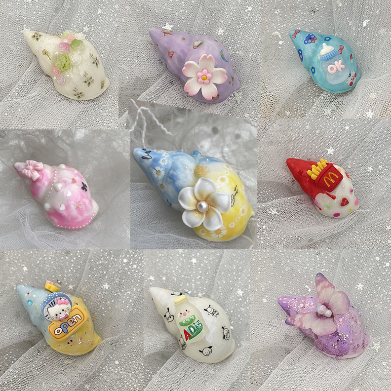 寄居蟹手工壳豆丁壳原创纯替换diy大小透明定制壳原生壳天然 海螺