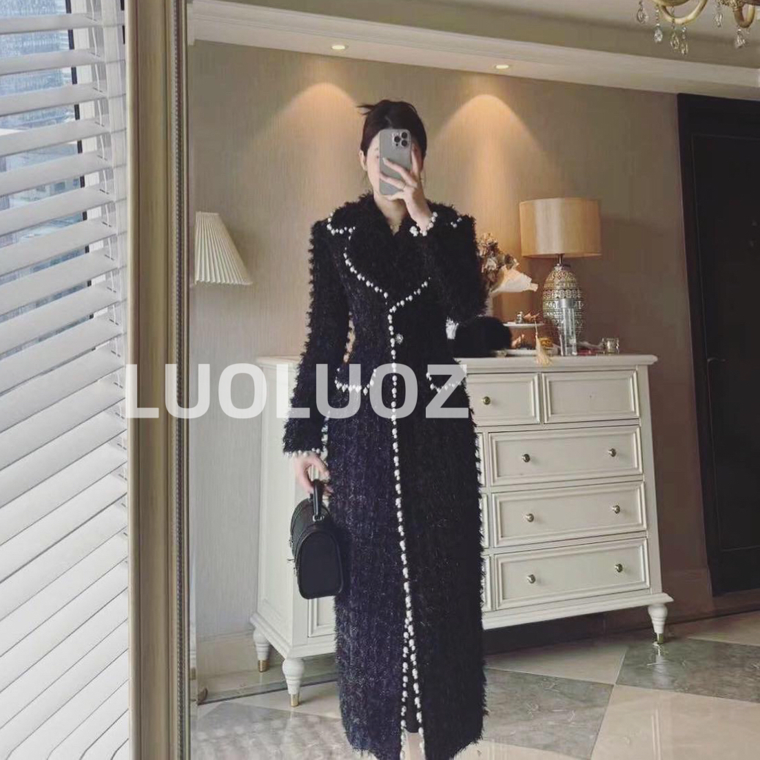 LUOLUOZ【时光恋人】秋冬小香风高级感气质修身显瘦大衣外套M123