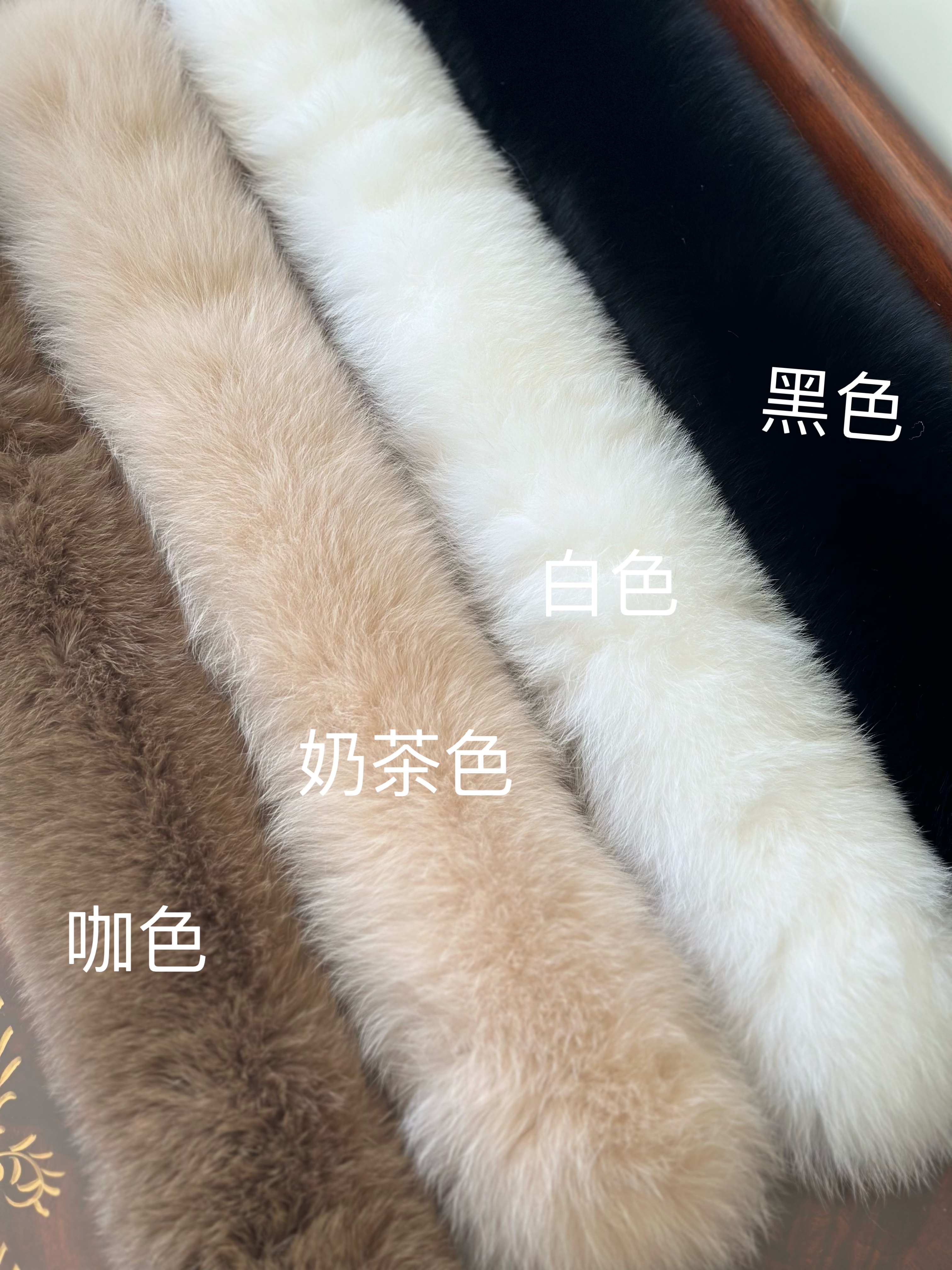 LUOLUOZ【百搭围脖】仅围脖狐狸毛高级感秋冬保暖奶茶色围脖H6998