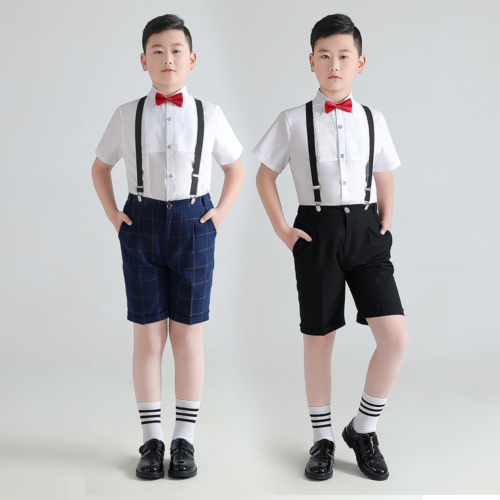 大童套装礼服男孩演出服英伦范西服花童礼服婚礼套装男童夏季套装