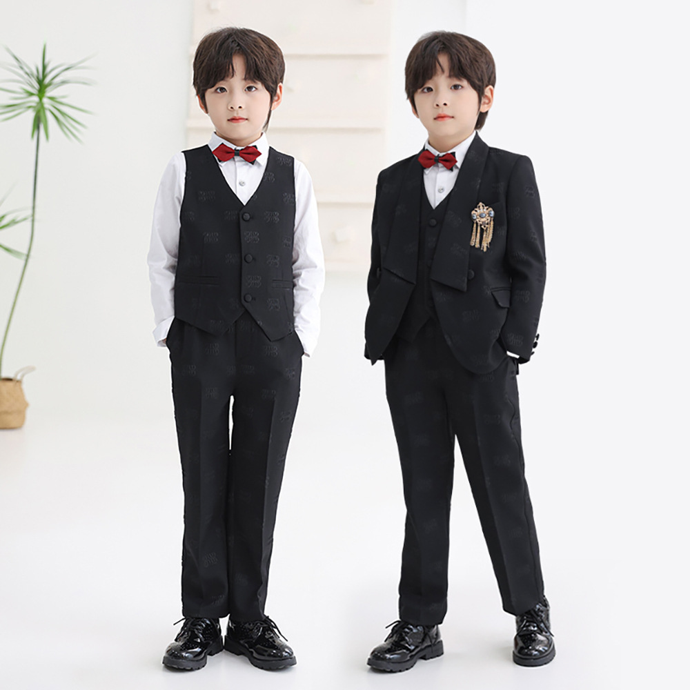 新款韩版花童小西装礼服男童钢琴考级活动演出服帅气儿童西服套装