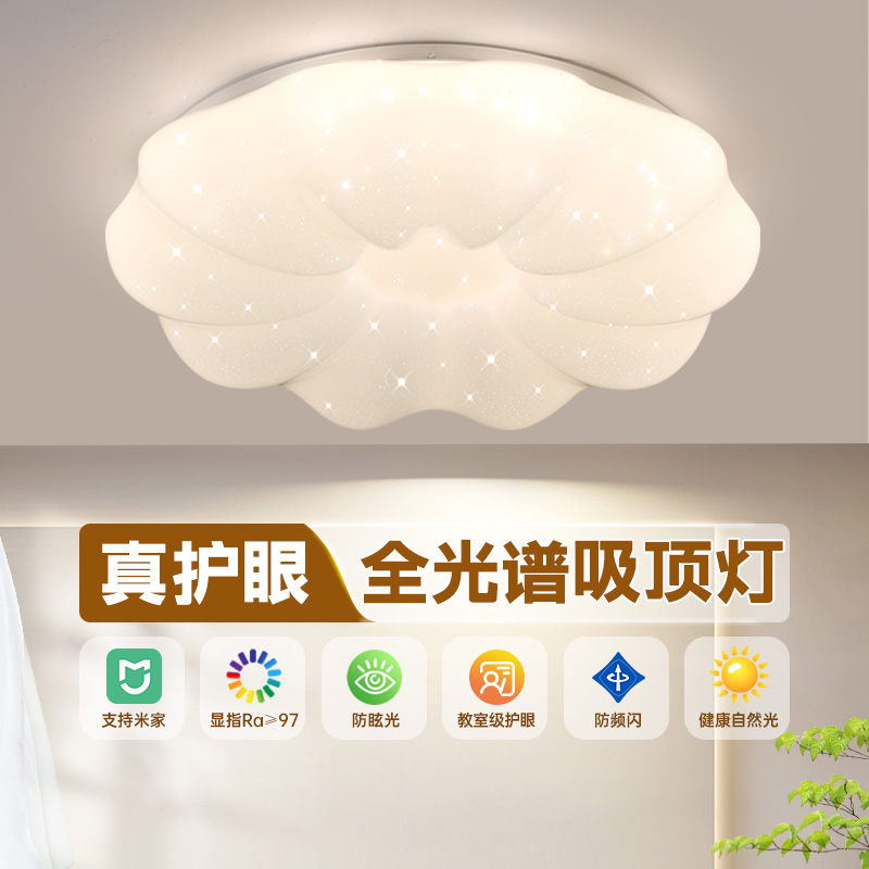奶油风卧室灯 主卧吸顶灯2025年新款现代简约星空灯具网红房间灯