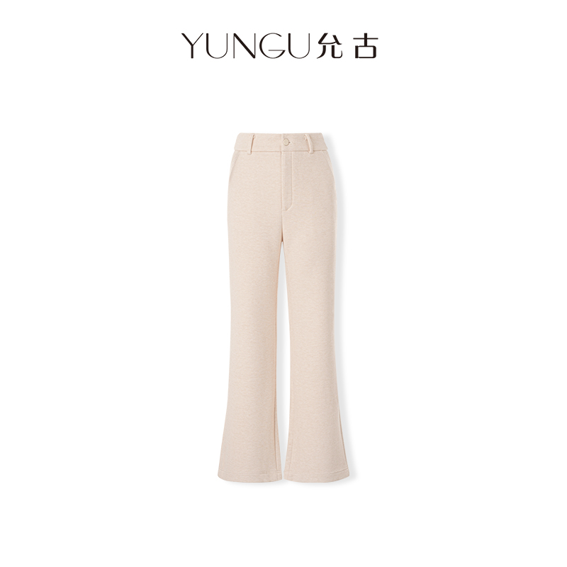 YUNGU允古 【老友记】气质轻奢绵羊毛桑蚕丝羽绒羽毛纤维百搭裤子女