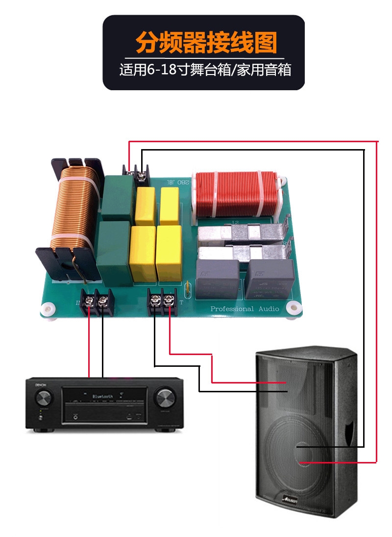 专业箱大功率高低音分频器音箱分频器一对价格（型号PA–280)
