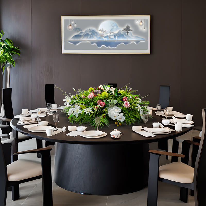 掬涵高档酒店大型餐桌花圆桌摆花演讲台仿真花会议桌花假花装饰花