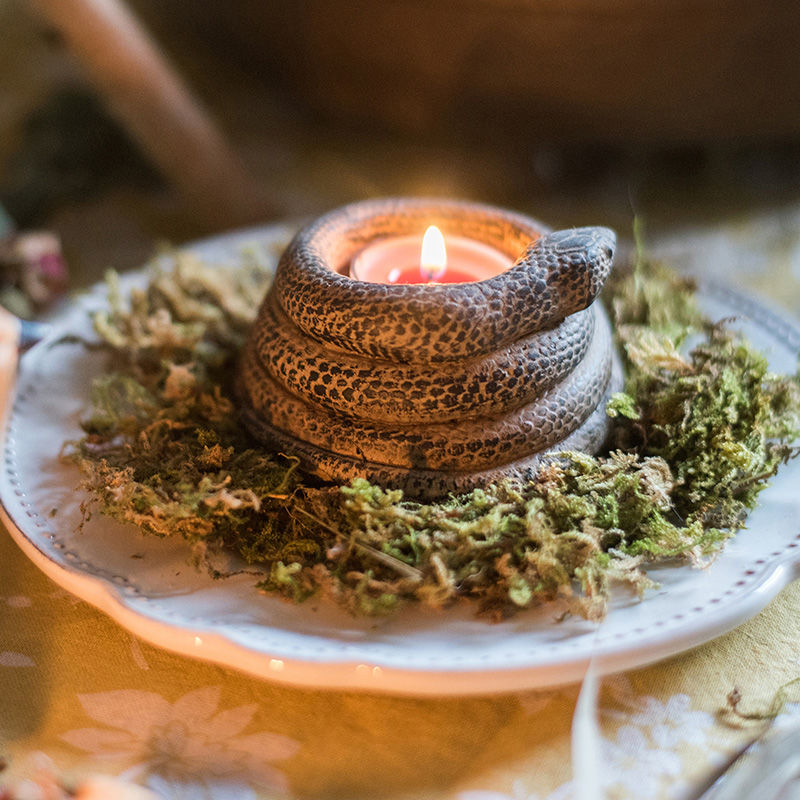 掬涵盘绕小蛇烛台烛杯摆件创意另类花器装饰礼物杂货艺术桌面摆设