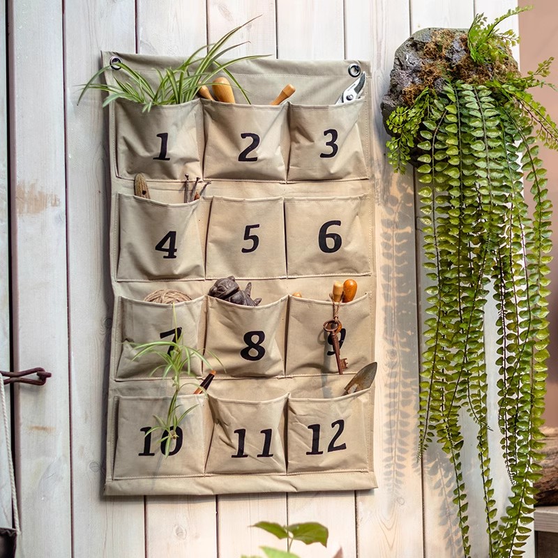 掬涵嗯啦园艺工具包高级布质收纳袋挂袋壁挂杂物多格挂兜【荐】